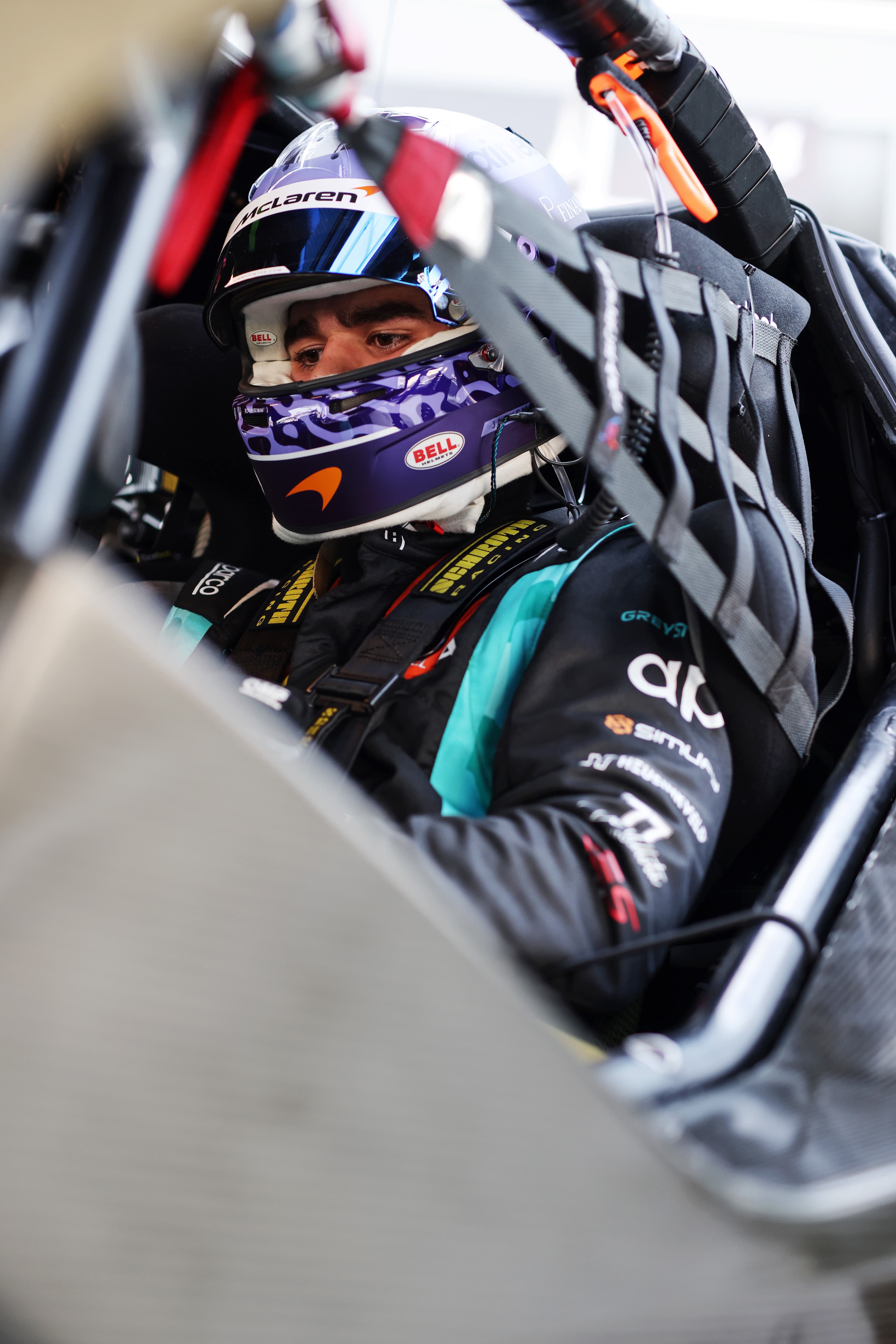 Tommy Pintos sat in our GT World Challenge Car before a session.